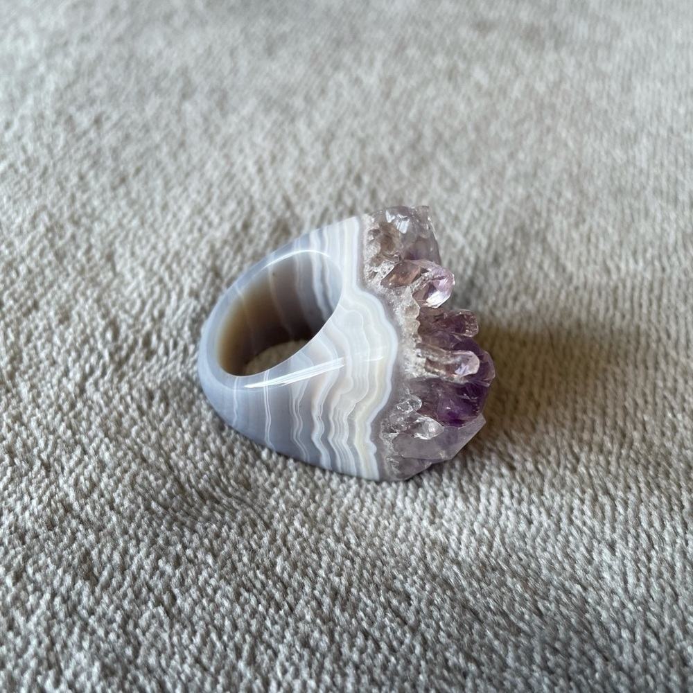 Purple Crystal Statement Ring - image 3